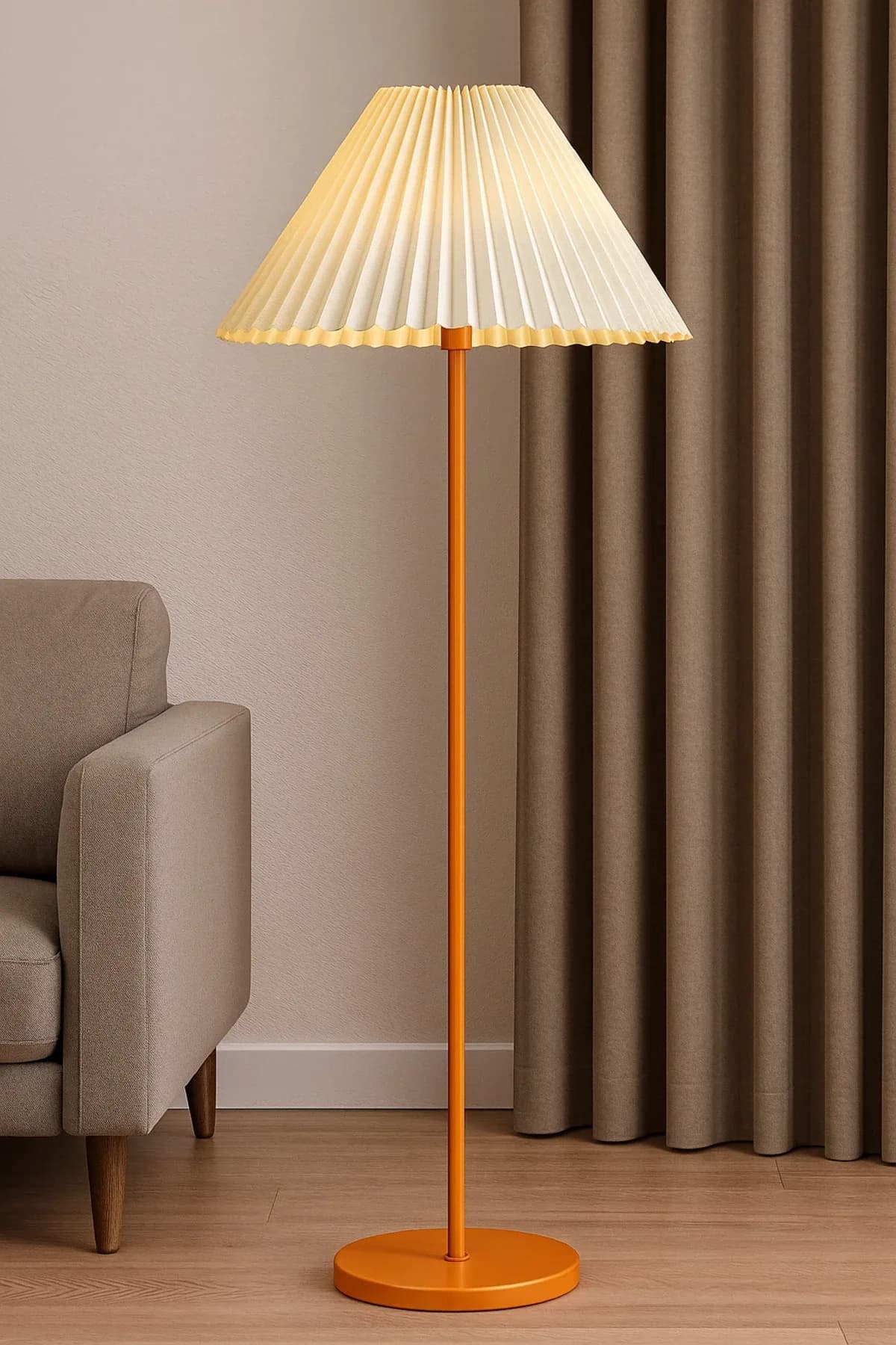 Umbrella Straight Eskitme Tek Ayaklı Dekoratif Salon Yatak Odası Proje Lambader