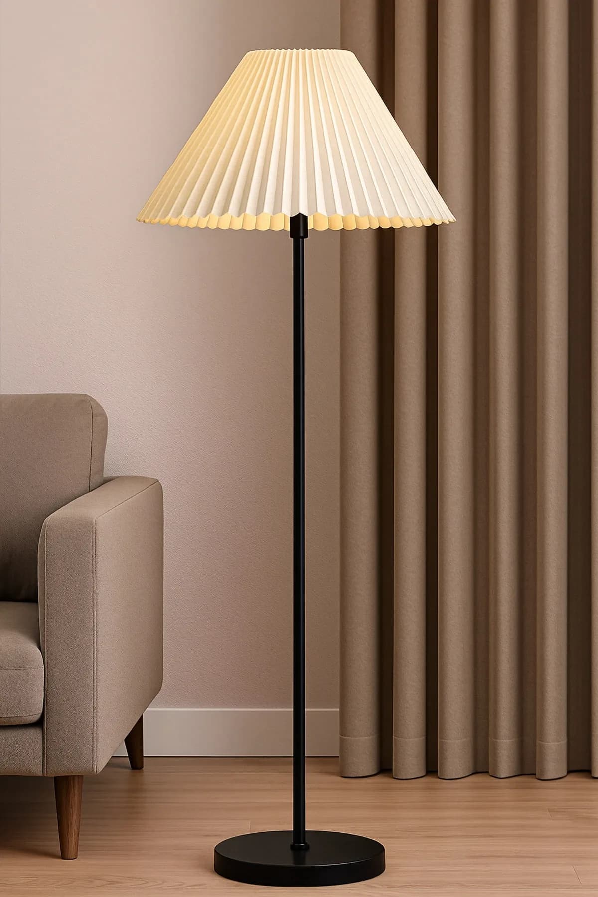 Umbrella Straight Eskitme Tek Ayaklı Dekoratif Salon Yatak Odası Proje Lambader
