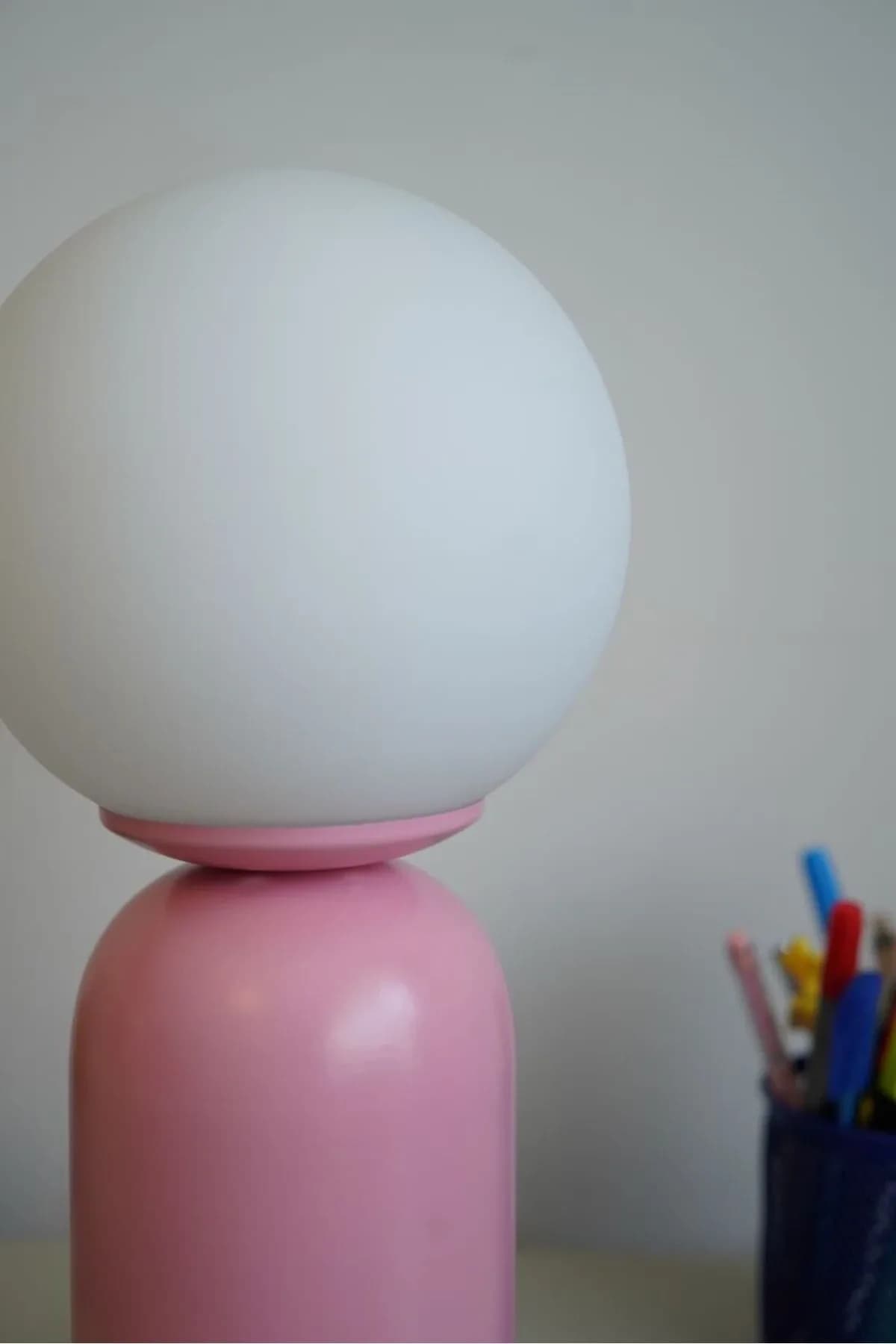 Eskitme Ayaklı Beyaz Opal Camlı Masa Lambası Abajur 1 Adet Salon Yatak Odası