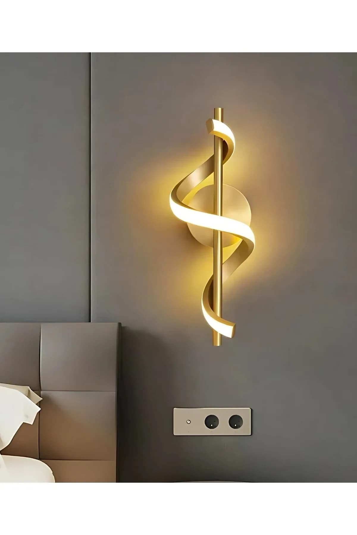 Alex Model Pilli Tak Çalıştır Eskitme Led Aplik Pil Dahil Yatak Odası Salon