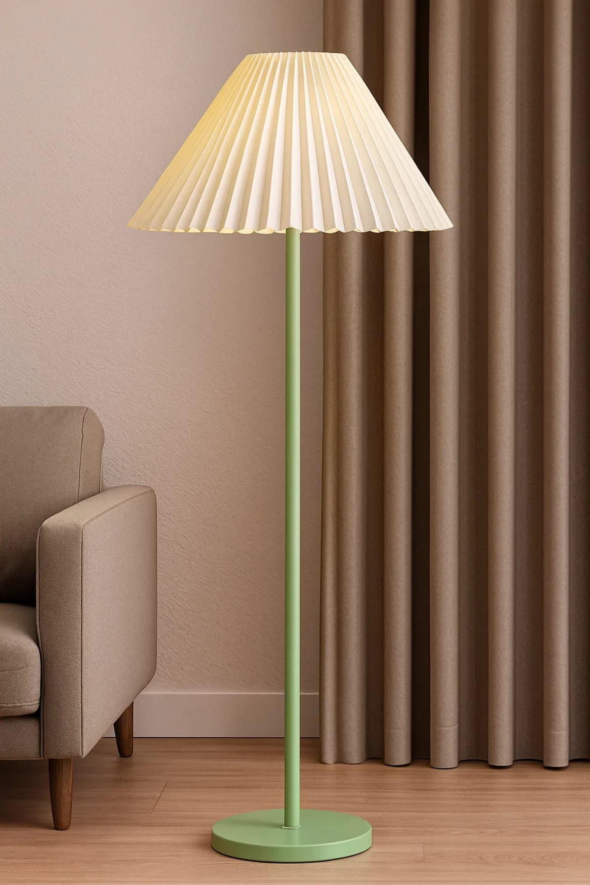 Umbrella Straight Eskitme Tek Ayaklı Dekoratif Salon Yatak Odası Proje Lambader