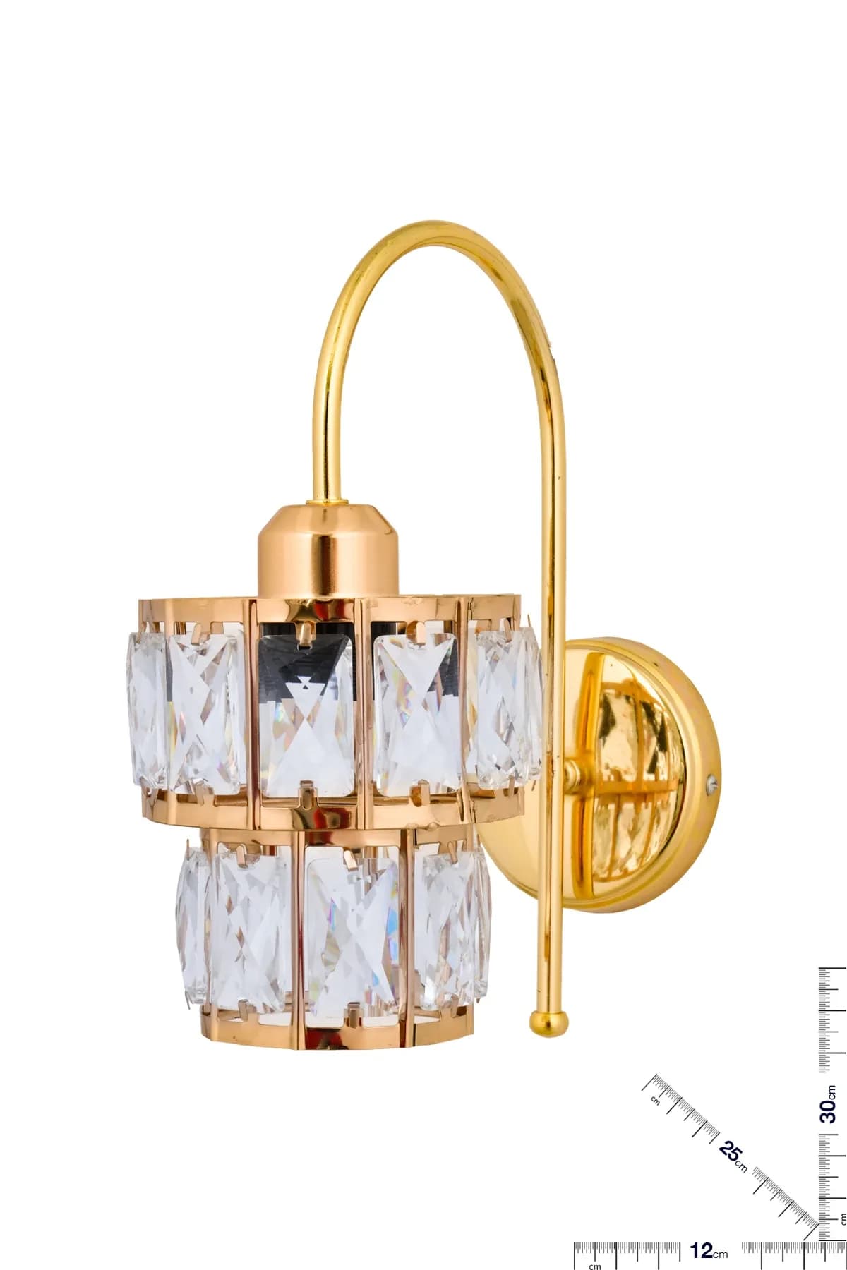 Özel Kristal Taşlı Gold İki Katlı Pasta Süper Model Aplik