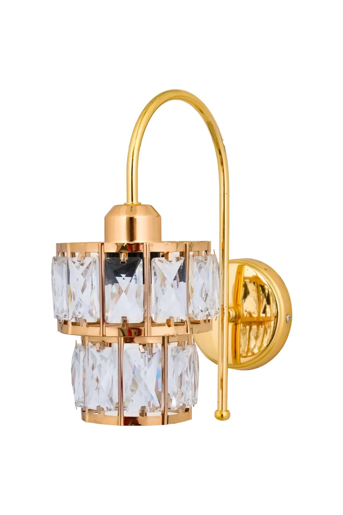 Özel Kristal Taşlı Gold İki Katlı Pasta Süper Model Pilli Tak Çalıştır Aplik