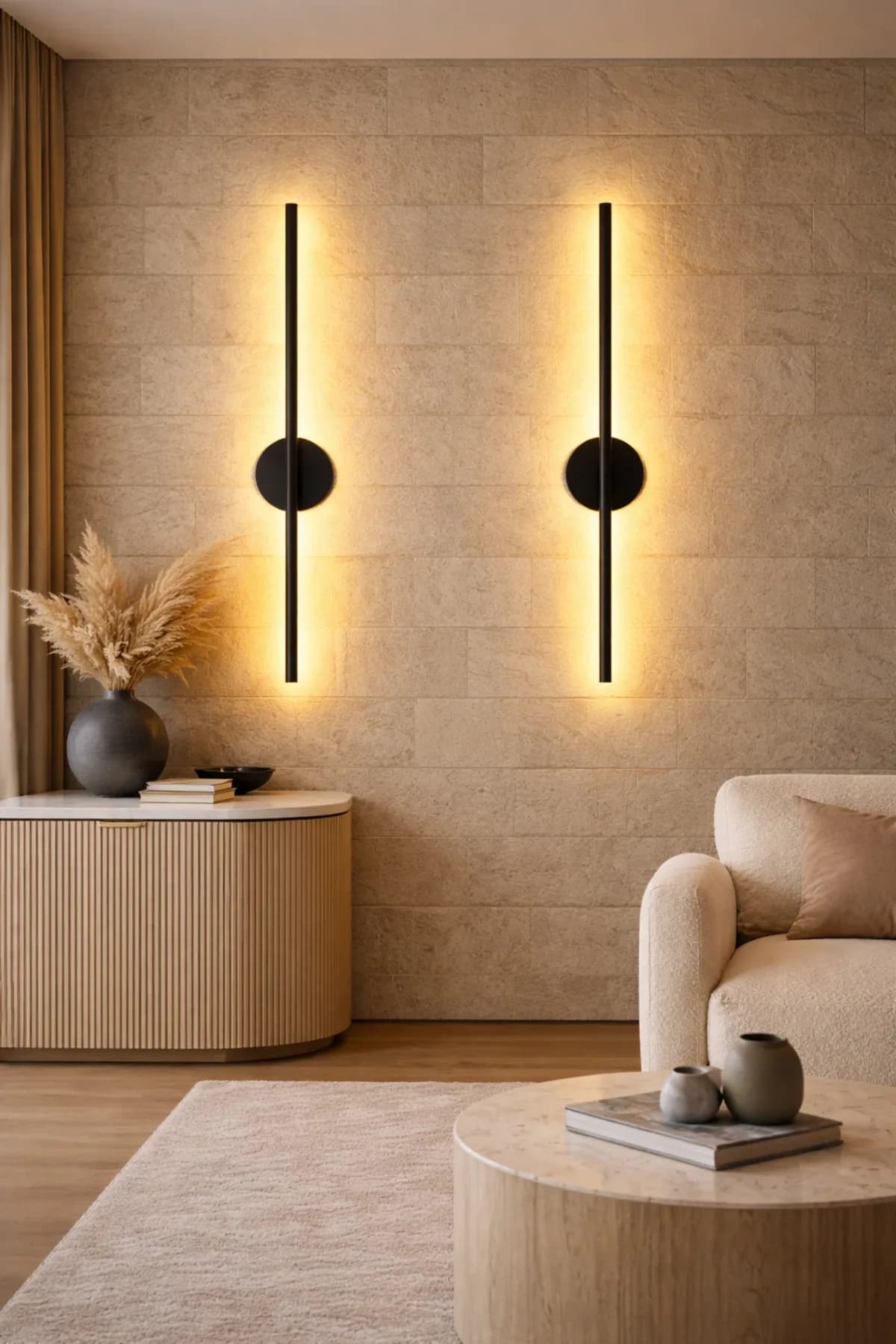 Modern Eskitme Pilli Aplik Tak Çalıştır Kablosuz Ledli Aplik Pil Dahildir Salon Yatak Odası