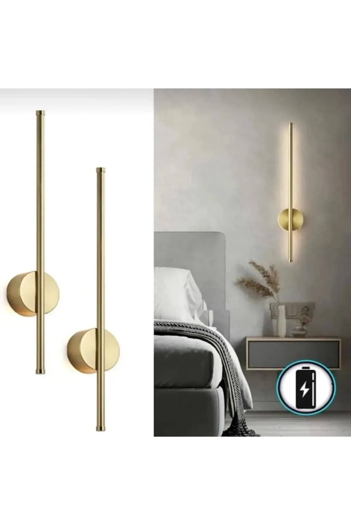 Eskitme Pilli 70cm Tak Çalıştır Pil Dahil Duvar Aplik Günışığı 3000k (1 ADET)