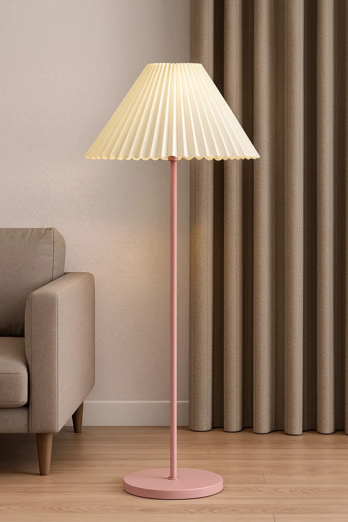 Umbrella Straight Eskitme Tek Ayaklı Dekoratif Salon Yatak Odası Proje Lambader