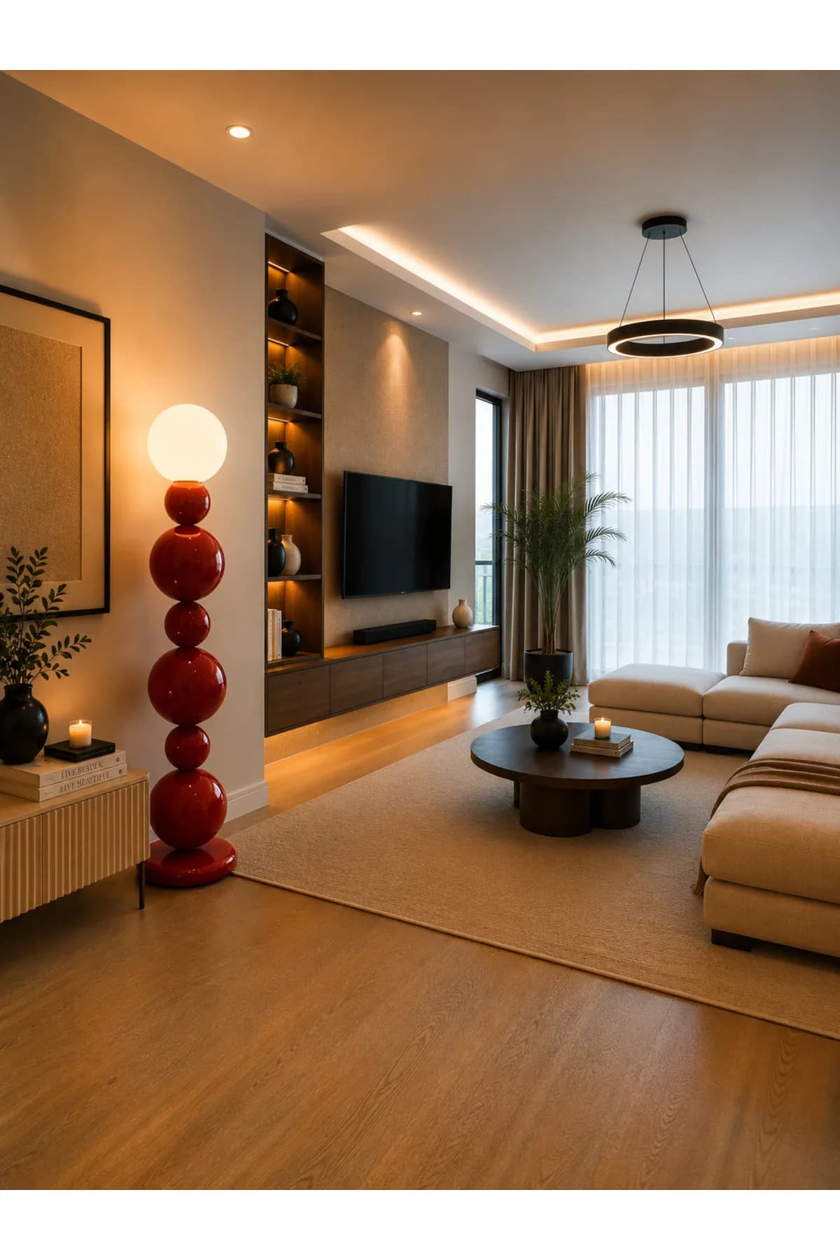 Camona Model Beyaz Opal Camlı Şık Lüks Lambader Salon Yatak Odası