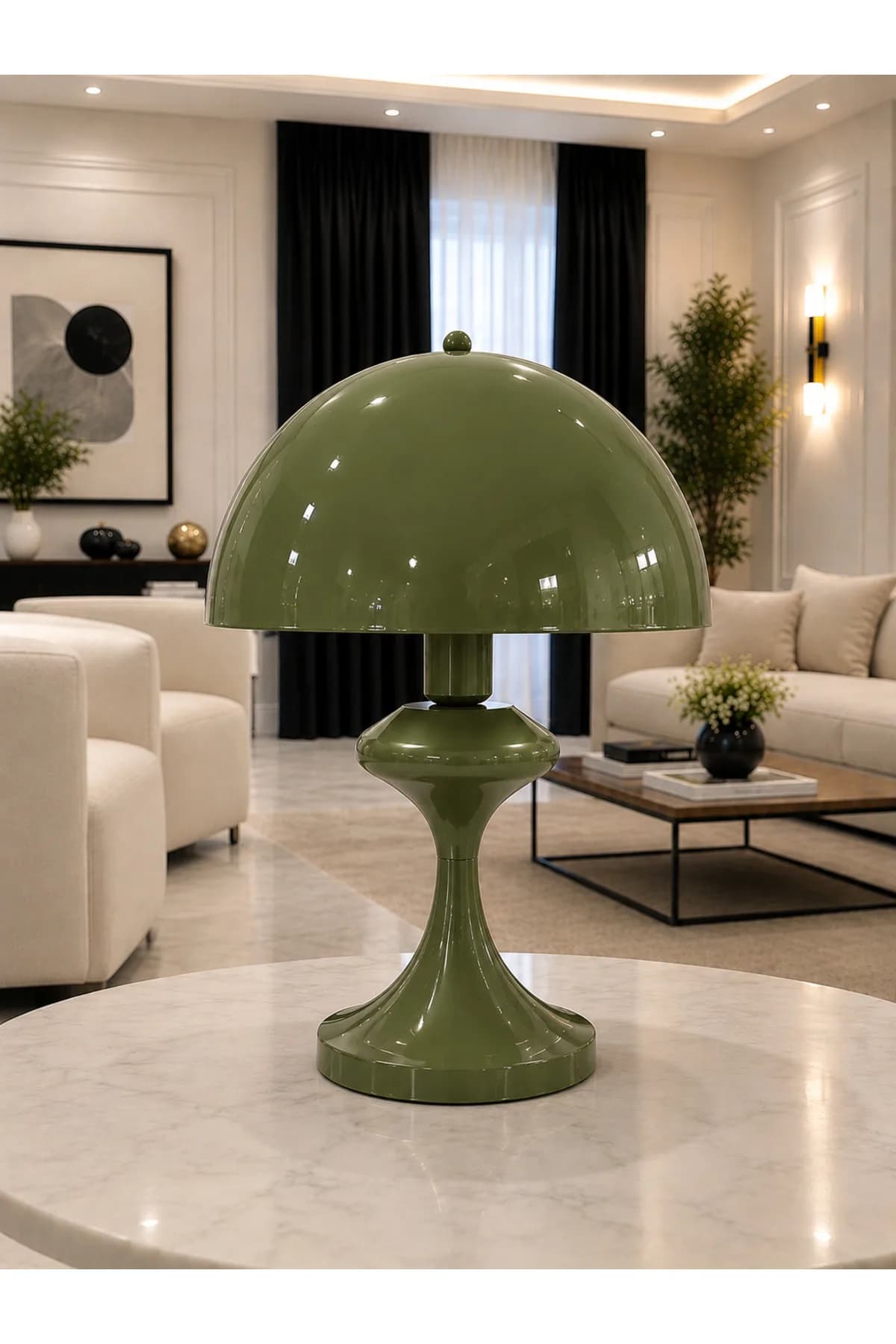 Aria Mantar Model Küreli Salon Yatak Odası Özel Proje Masa Lambası