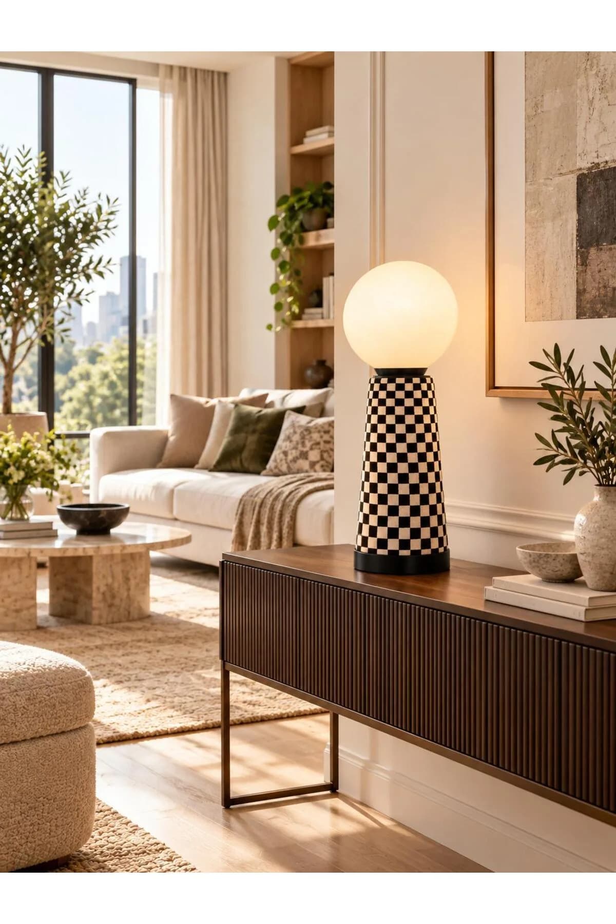 Colora Camlı Model Kumaş Detaylı Elektrikli Masa Lambası Salon Yatak Odası Mimari Proje Abajur Şık Lüks
