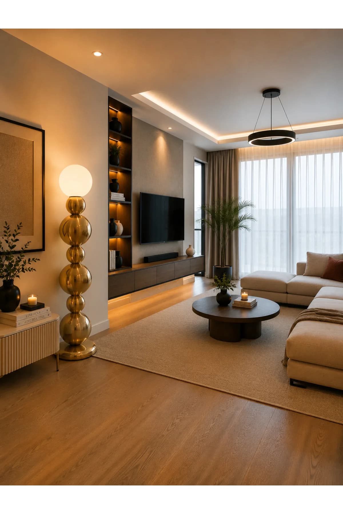 Camona Model Beyaz Opal Camlı Şık Lüks Lambader Salon Yatak Odası