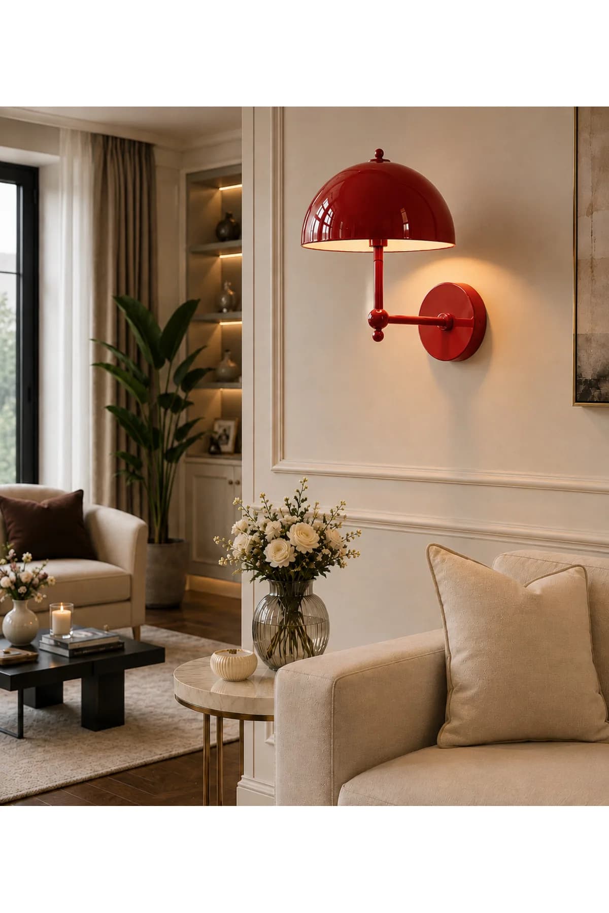 Mantar Model Pilli Tak Çalıştır Aplik Salon Yatak Odası Proje Lüks