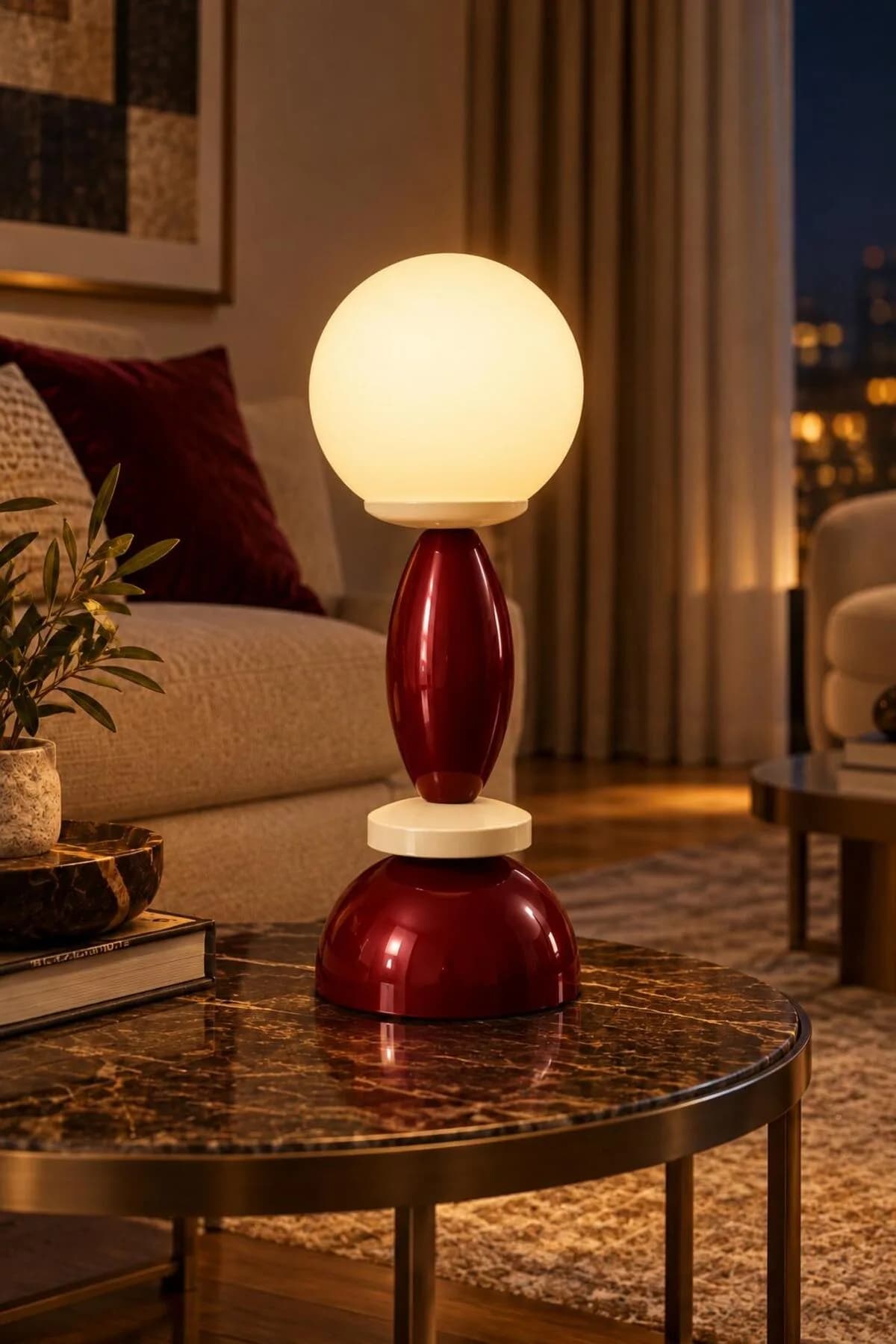 Beyaz Opal Camlı Model Masa Lambası Elektrik Aksanlı Şık Model Abajur Salon Yatak Odası Mimari Masa Lambası