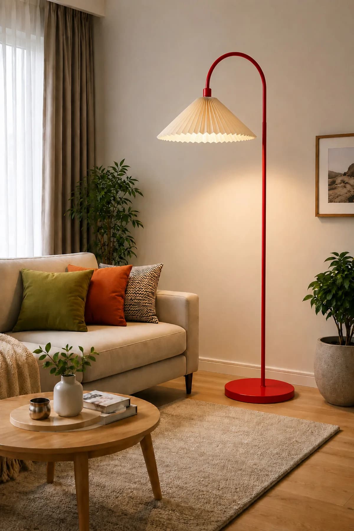 Freya Model Umbrella Abajur Şapkalı Lambader Salon Yatak Odası