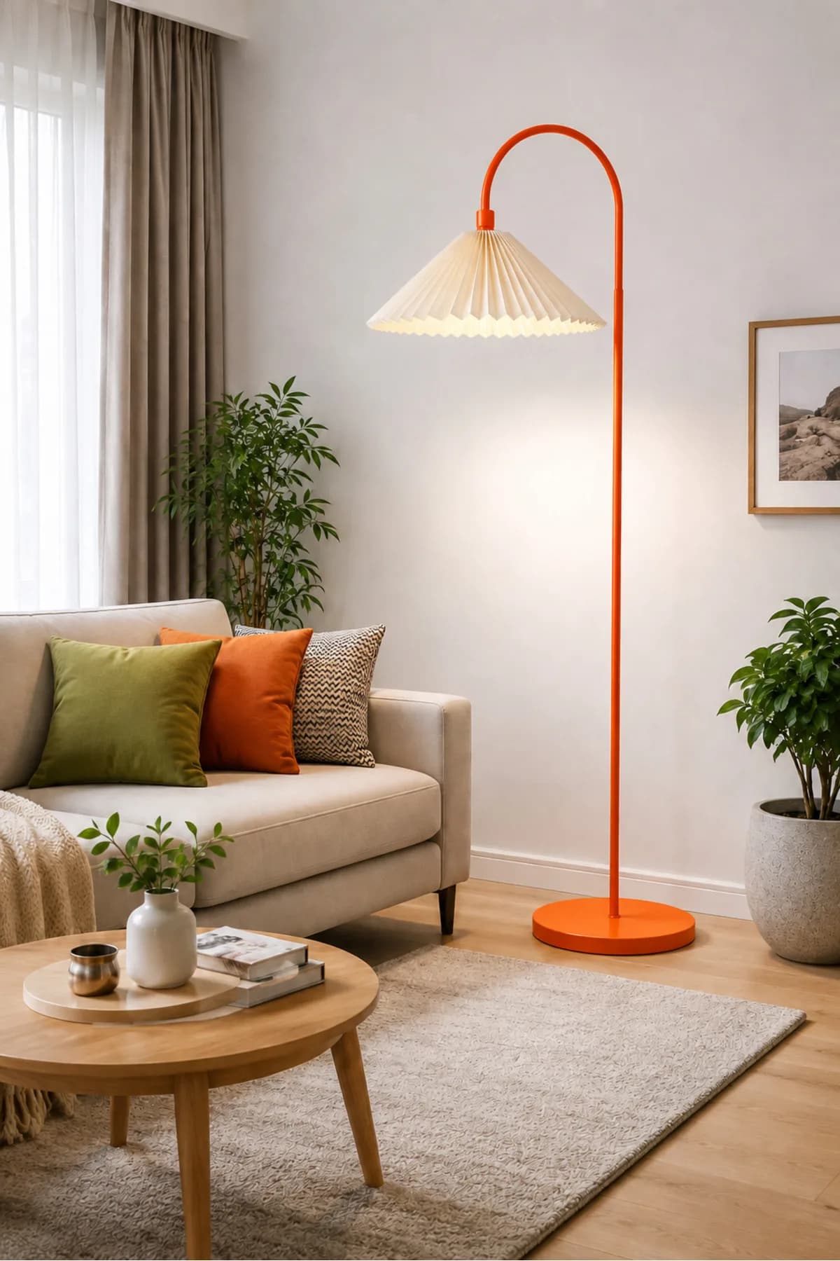Freya Model Umbrella Abajur Şapkalı Lambader Salon Yatak Odası