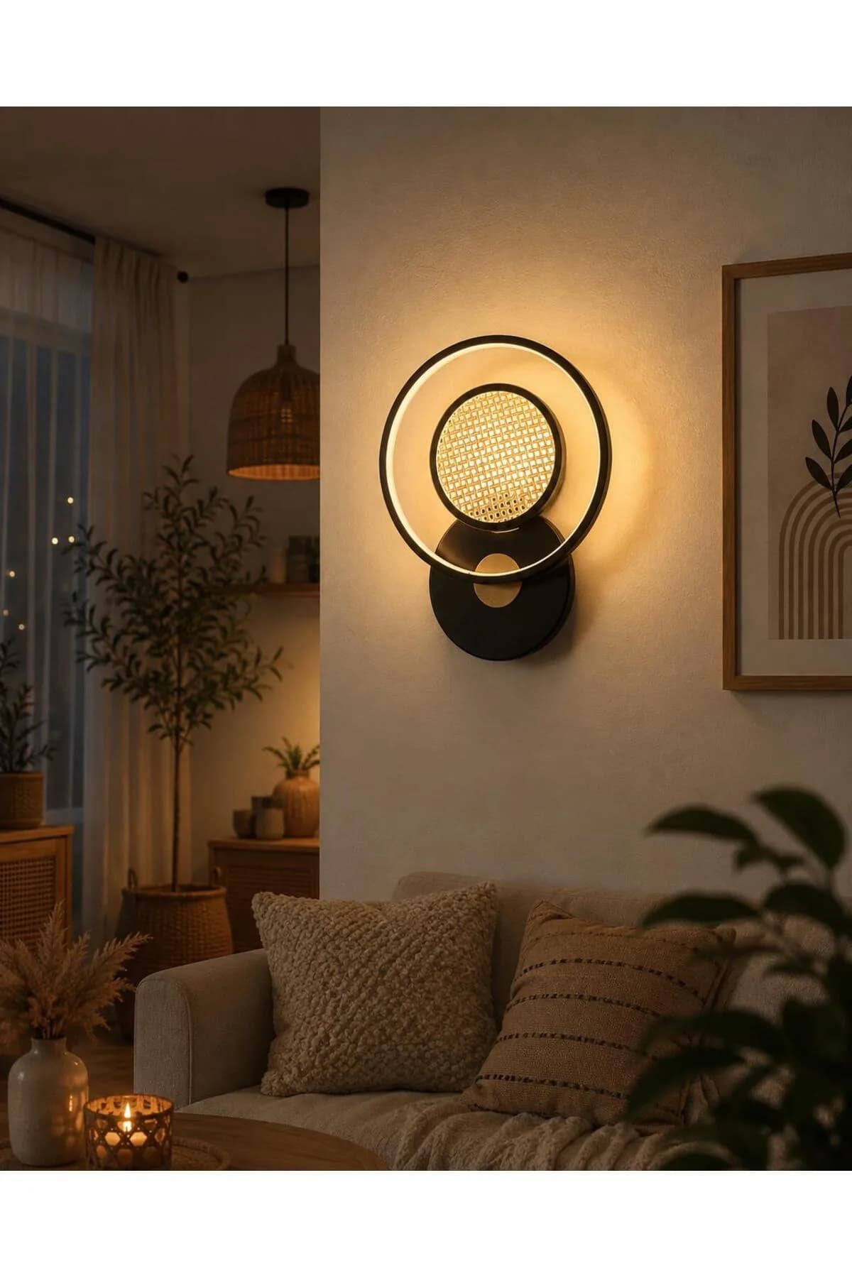 Hazeran Kumaş Detaylı Elektrikli Ledli Salon Yatak Odası Aplik Şık Lüks Proje