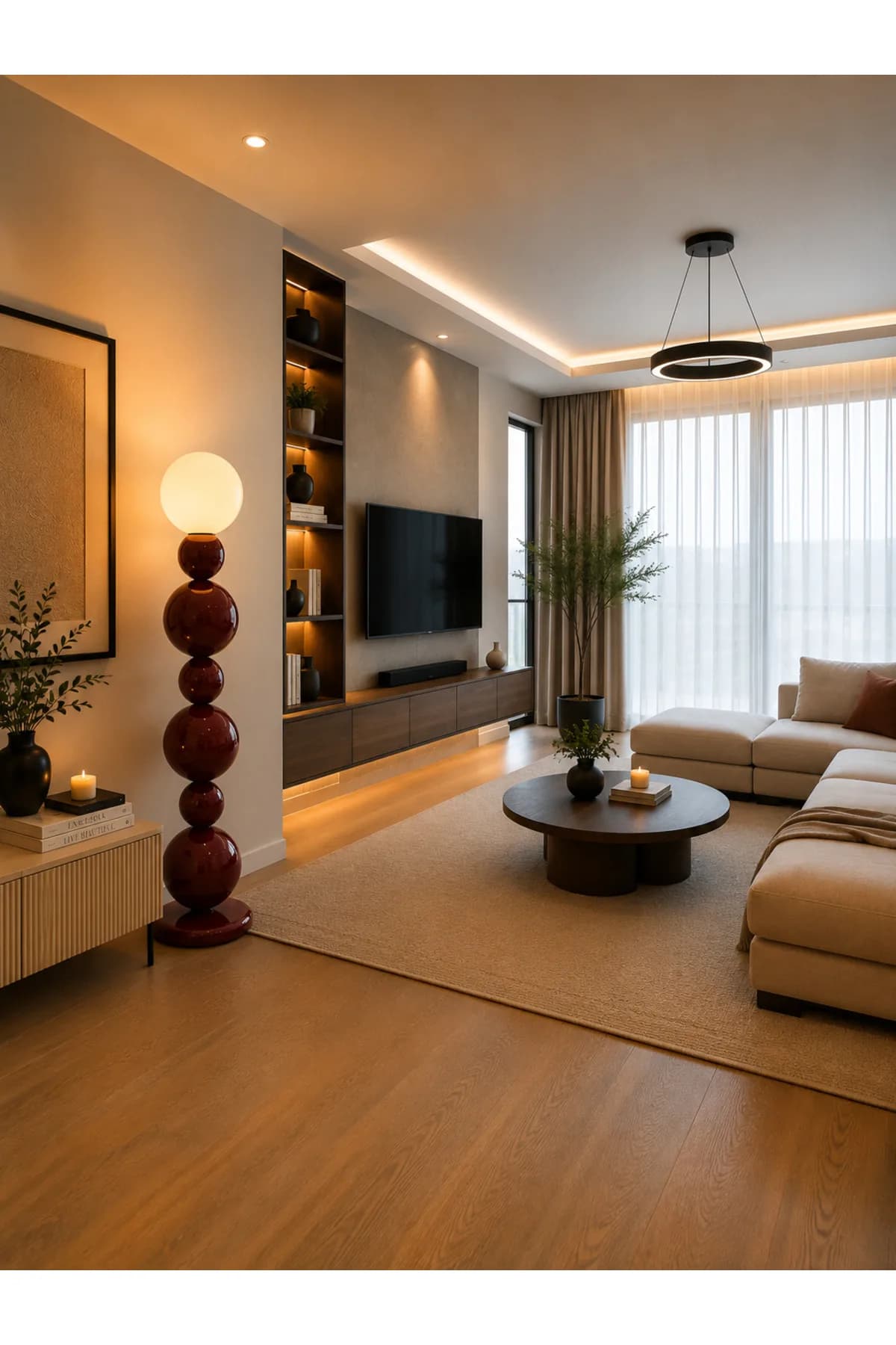 Camona Model Beyaz Opal Camlı Şık Lüks Lambader Salon Yatak Odası