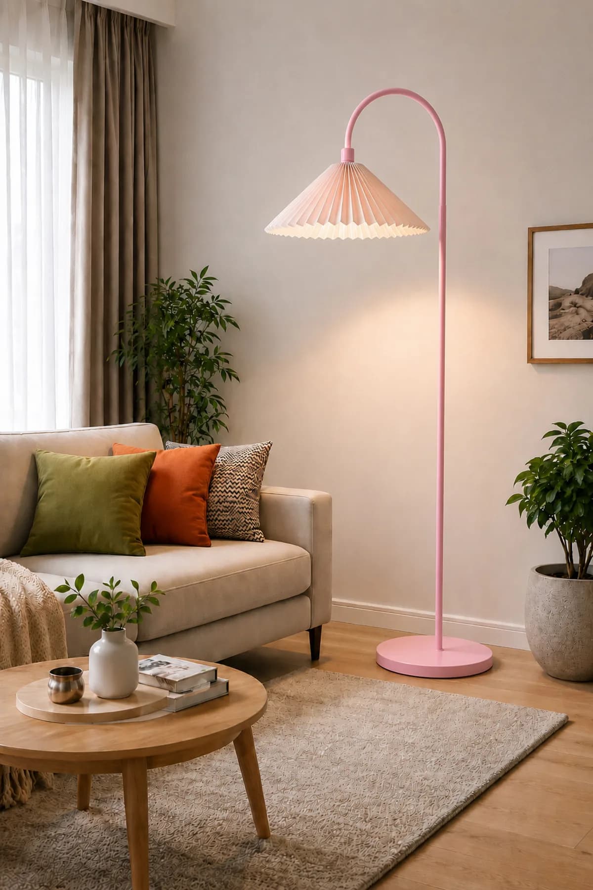 Freya Model Umbrella Abajur Şapkalı Lambader Salon Yatak Odası
