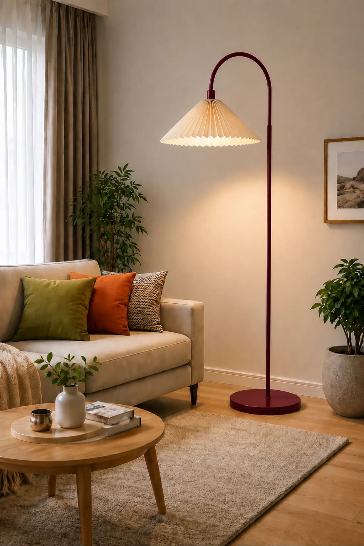 Freya Model Umbrella Abajur Şapkalı Lambader Salon Yatak Odası