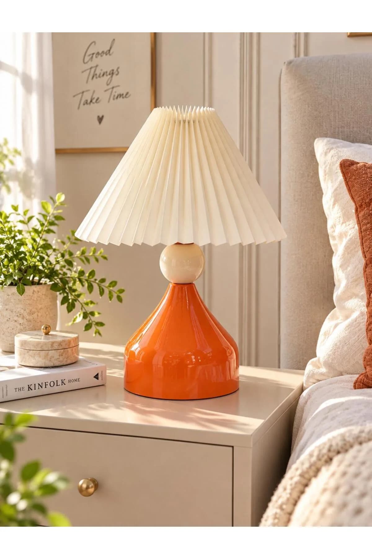 Loren Model Top Detaylı Umbrella Abajur Şapkalı Salon Yatak Odası Masa Lambası Proje Şık Lüks