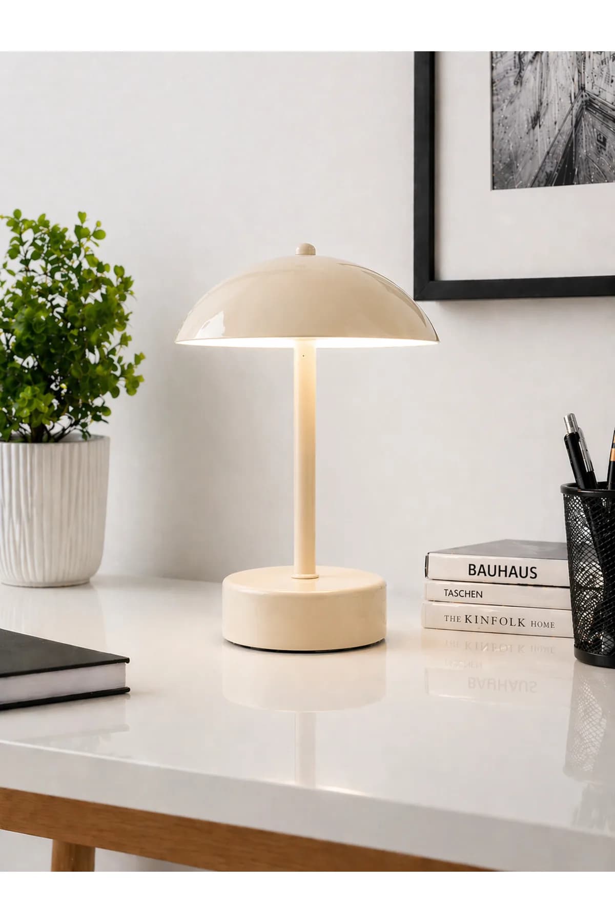 Amazon Model Kablosuz Pilli Masaya Koy Çalıştır Masa Lambası Salon Cafe Yatak Odası Abajur