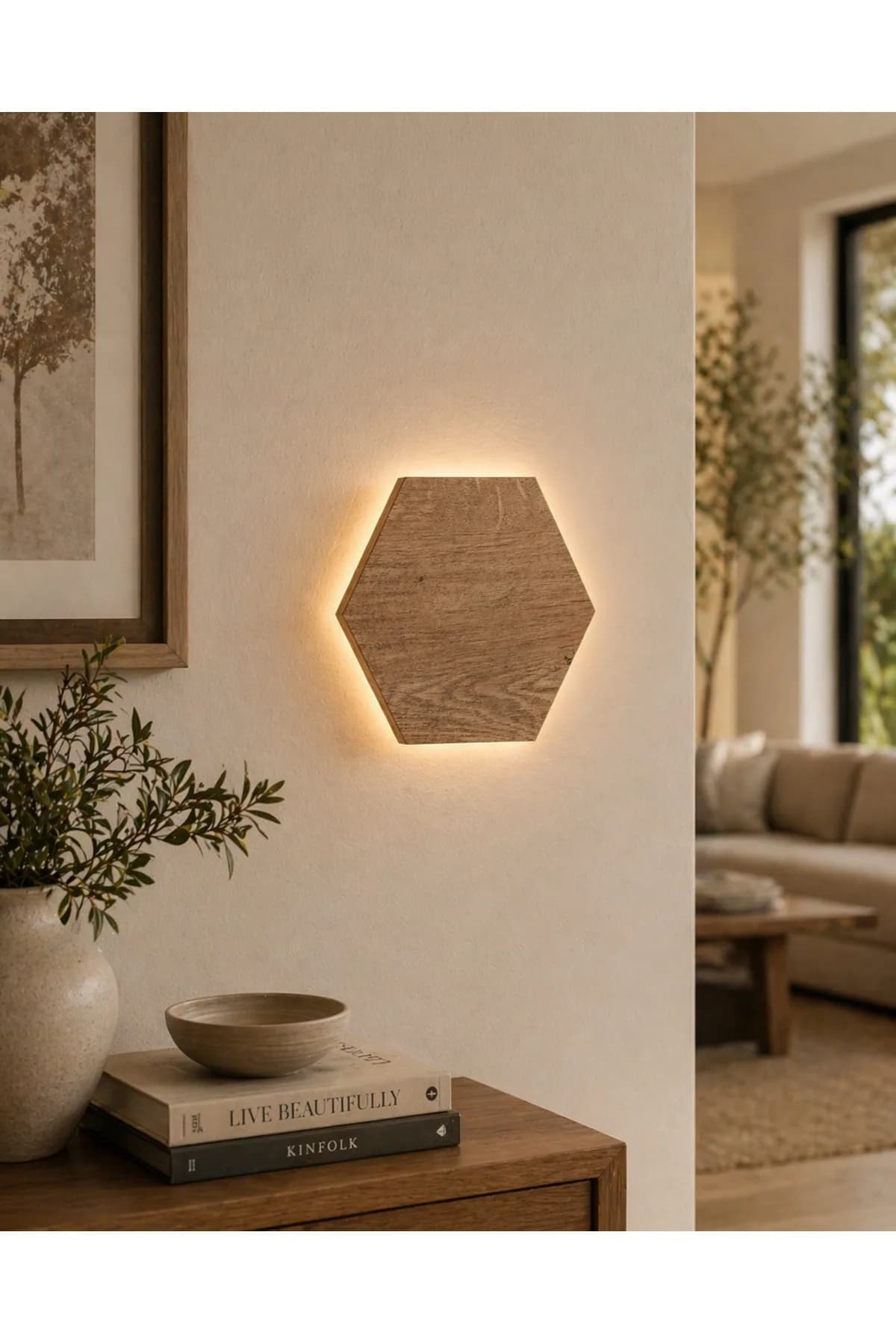 Ahşap Model 3 Renk Ledli Salon Yatak Odası Aplik Ledli