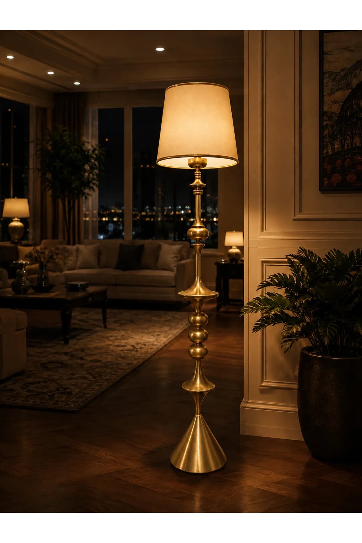 Palazzo Lambader Dekoratif Metal Lambader Klasik Salon Yatak Odası Lambası Abajurlu Lambader
