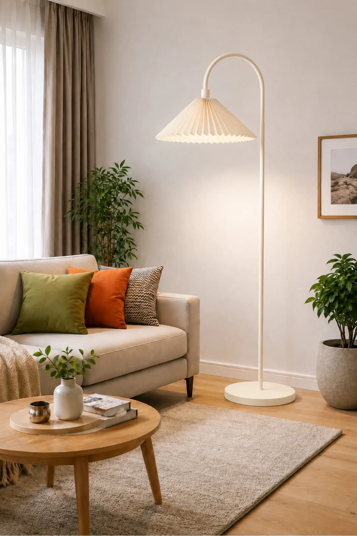 Freya Model Umbrella Abajur Şapkalı Lambader Salon Yatak Odası
